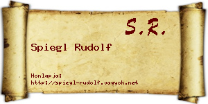 Spiegl Rudolf névjegykártya