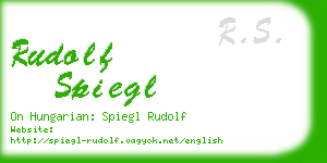 rudolf spiegl business card